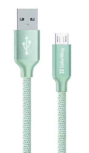 Кабель USB - micro USB 1 м ColorWay Mint, 2.1A (CW-CBUM002-MT) 5012580 фото