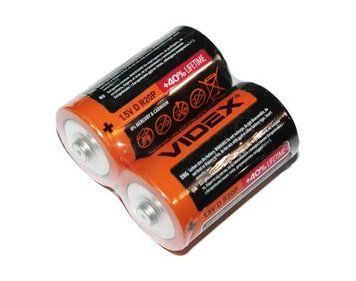 Батарейка D (R20), сольова, Videx Excellent!, 2 шт, 1.5V (R2OP/D 2pcs Bulk) 4764660 фото