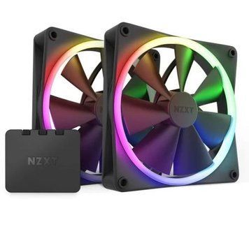 Вентилятор 140 мм, NZXT F140 RGB, Black, 2 шт (RF-R14DF-B1) 8642310 фото