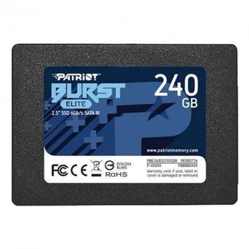 Твердотельный накопитель SSD 240Gb, Patriot Burst Elite, SATA3, 2.5" (PBE240GS25SSDR) 6512370 фото