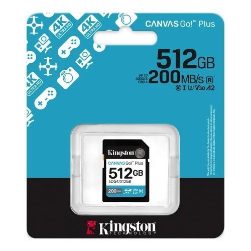 Карта памяти SDXC, 512Gb, Kingston Canvas Go! Plus (SDG4/512GB) 9198630 фото