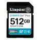 Карта памяти SDXC, 512Gb, Kingston Canvas Go! Plus (SDG4/512GB) 9198630 фото 1
