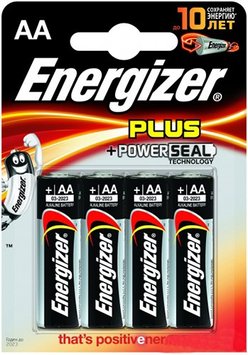 Батарейки AA, Energizer Plus, 4 шт, 1.5V, Blister Box 2898300 фото