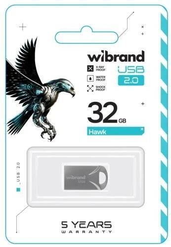 Флеш накопичувач USB 32Gb Wibrand Hawk, Silver, USB 2.0 (WI2.0/HA32M1S) 8602470 фото