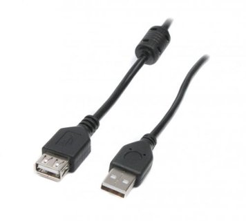 Кабель-подовжувач USB 1 м Maxxter Black, феритовий фільтр (UF-AMAF-1M) 4858500 фото