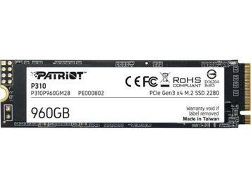 Твердотельный накопитель SSD 960Gb, Patriot P310, PCI-E 3.0 x4, M.2 (P310P960GM28) 7463130 фото