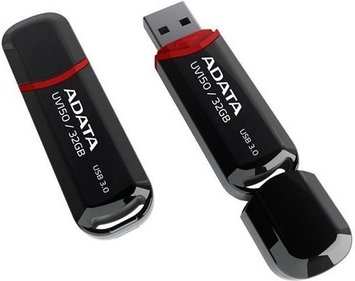 Флеш накопичувач USB 32Gb ADATA UV150, Black, USB 3.2 Gen 1 (AUV150-32G-RBK) 3033930 фото