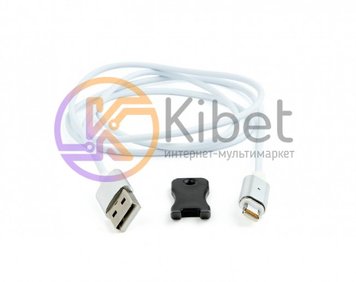 Кабель USB - Lightning 1 м Cablexpert White, с магнитным сменным разъемом (CC-US 4923780 фото