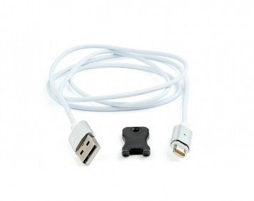 Кабель USB - Lightning 1 м Cablexpert White, с магнитным сменным разъемом (CC-USB2-AMLMM-1M) 4923780 фото