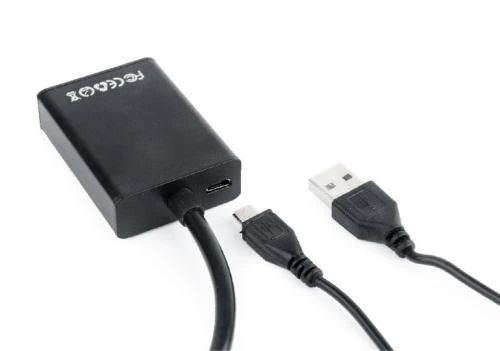 Перехідник VGA (M) - HDMI (F), Cablexpert, Black, 15 см (A-VGA-HDMI-01) 5744940 фото