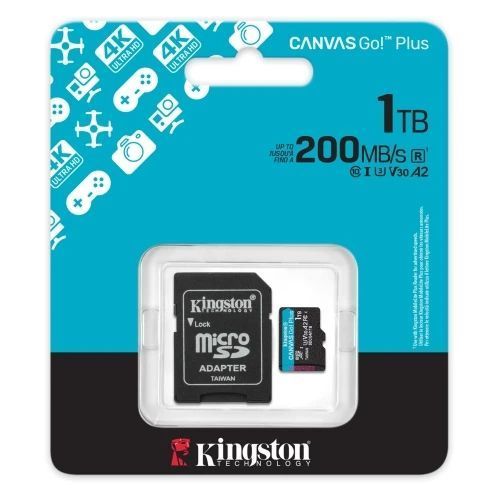 Карта пам'яті microSDXC, 1Tb, Kingston Canvas Go! Plus, SD адаптер (SDCG4/1TB) 9198930 фото