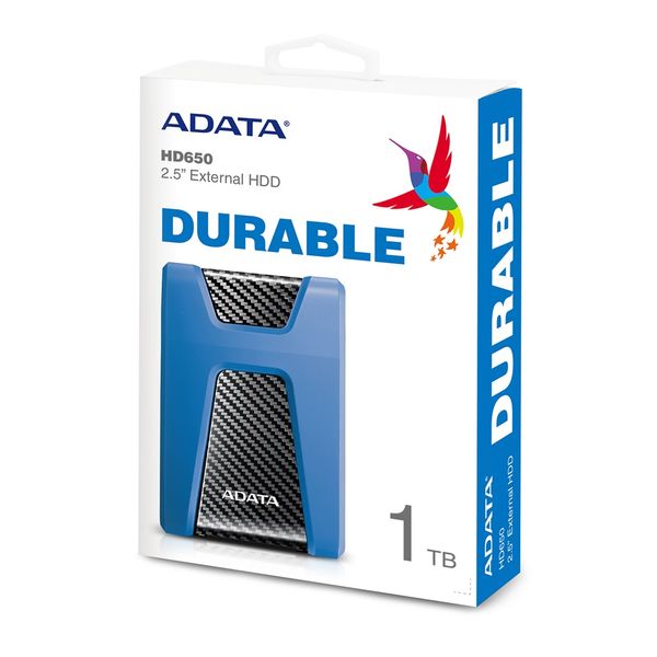 Внешний жесткий диск 1Tb ADATA HD650 "Durable", Blue (AHD650-1TU31-CBL) 4977840 фото