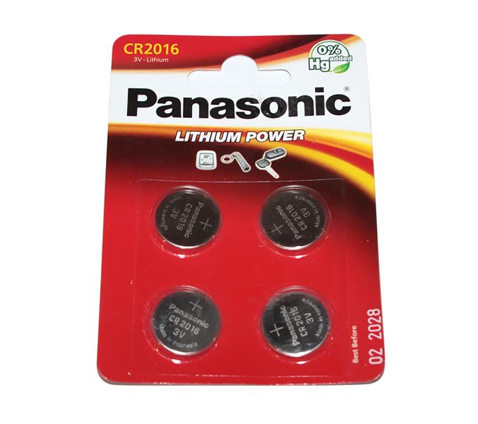 Батарейка CR2016, літієва, Panasonic, 4 шт, Blister (CR-2016EL/4B) 4743840 фото