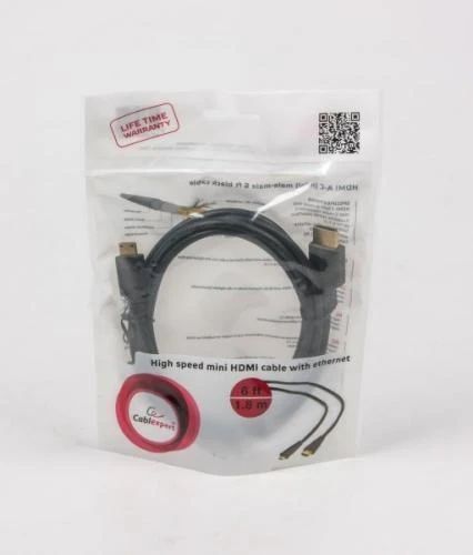 Кабель HDMI (M) - mini HDMI (M), 1.8 м, Black, Cablexpert, V1.4 (CC-HDMI4C-6) 6216960 фото