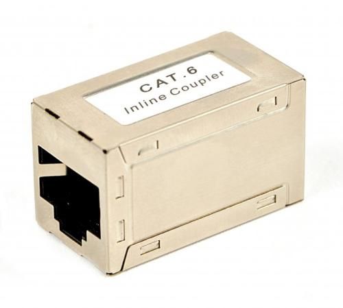 Розетка соединительная для RJ45 (мама  мама), Grey, Cablexpert CAT 6. FTP, экранир. (NCA-LC6S-01) 6561870 фото