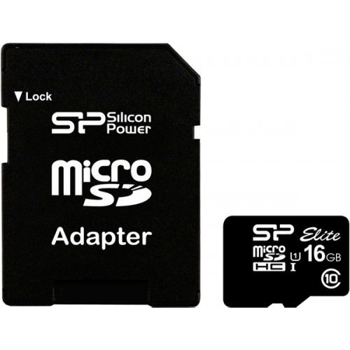 Карта пам'яті microSDHC, 16Gb, Silicon Power Elite, SD адаптер (SP016GBSTHBU1V10SP) 3535080 фото