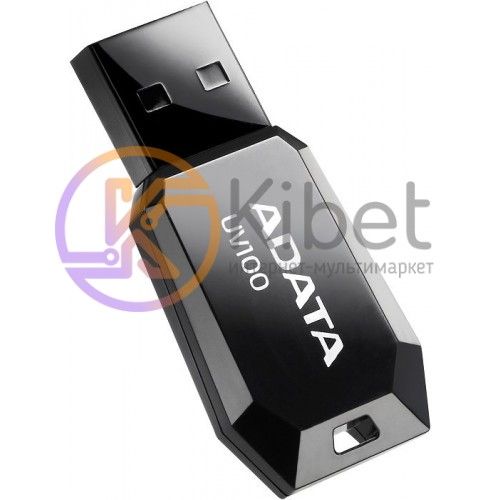 USB Флеш накопитель 32Gb A-Data UV100 Slim Bevelled Black AUV100-32G-RBK 4430550 фото