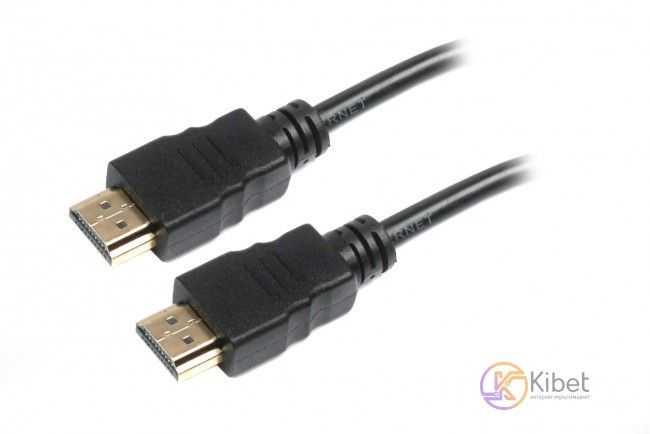 Кабель HDMI - HDMI 0.5 м Maxxter Black, V1.4, позолочені конектори (V-HDMI4-0.5M) 4857210 фото