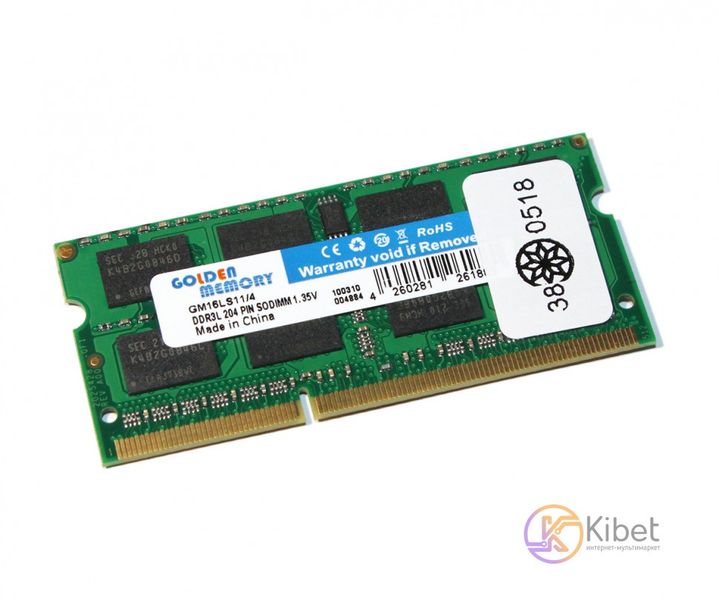 Пам'ять SO-DIMM, DDR3, 4Gb, 1600 MHz, Golden Memory, 1.35V (GM16LS11/4) 4801680 фото
