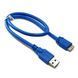 Кабель USB 3.0 AM - microUSB (5P), 0.5 м, Blue, Extradigital (KBU1625) 5155200 фото 2