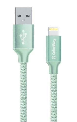 Кабель USB - Lightning 1 м ColorWay Mint, 2.1A (CW-CBUL004-MT) 5012340 фото