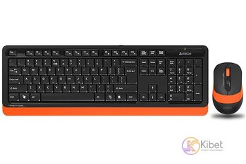 Комплект бездротовий A4tech Fstyler FG1010, Black+Orange, клавіатура+миша 5589480 фото