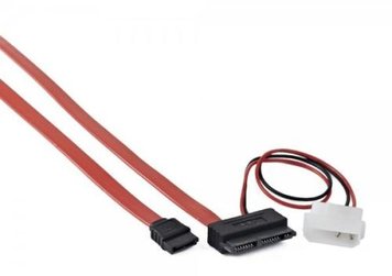 Кабель SATA суміщений з живленням, Red, 45/25 см, Cablexpert, живлення Molex (CC-MSATA-001) 6233760 фото