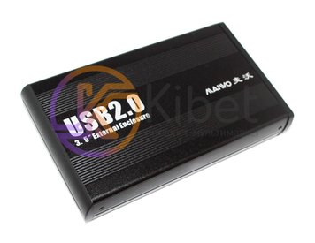 Кишеня зовнішня 3.5' Maiwo K3502, Black, USB 2.0, 1xSATA HDD, живлення по БЖ, алюмінієвий корпус (K3502-U2S) 4182780 фото