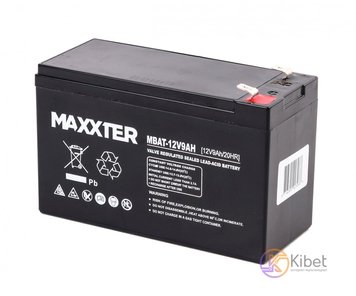 Батарея для ДБЖ 12В 9Ач Maxxter MBAT-12V9AH, ШхДхВ 151x65x100 (MBAT-12V9AH) 6157590 фото