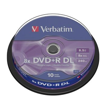 Диск DVD+R 10 Verbatim, 8.5Gb (Double Layer), 8x, Cake Box (43666) 3493380 фото