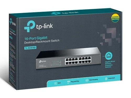 Коммутатор TP-LINK TL-SG1016D 16 LAN 10/100/1000 Mb, металлический корпус, неуправляемый 3393180 фото