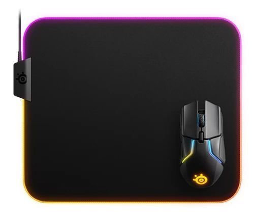 Коврик SteelSeries QcK PRISM Cloth "Medium", 320 x 270 x 4 мм, RGB подсветка (63825) 6659190 фото