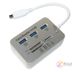 Концентратор Type-C, 3 ports USB 3.0 + Card Reader, 20 см, White, Пакет (YT-TCA3 5051280 фото 2