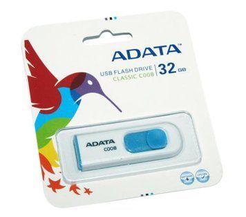 Флеш накопичувач USB 32Gb ADATA C008, White/Blue, USB 2.0 (AC008-32G-RWE) 4100280 фото