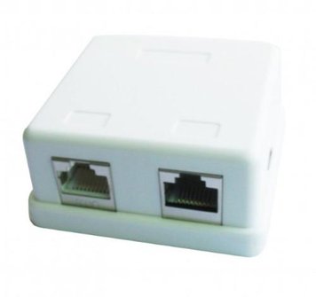 Розетка RJ45 (мережева), 2-портова FTP, біла, 5E категорія, Cablexpert (NCAC-HS-SMB2) 6259350 фото