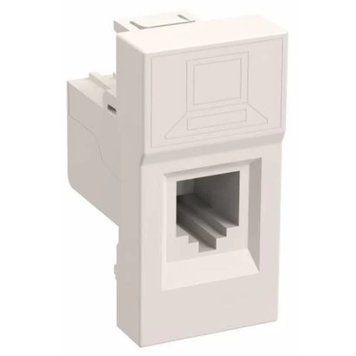Розетка RJ45 (сетевая), 1-портовая UTP, белая, 5E категория, IEK, серия "ПРАЙМЕР" (CKK-40D-RI1-K01) 7620060 фото