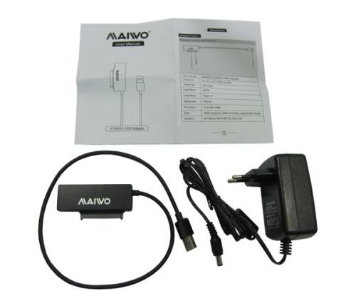 Адаптер Maiwo K104A USB 3.0 - SATA III, з блоком живлення 12В/2А (K10435A) 5633250 фото