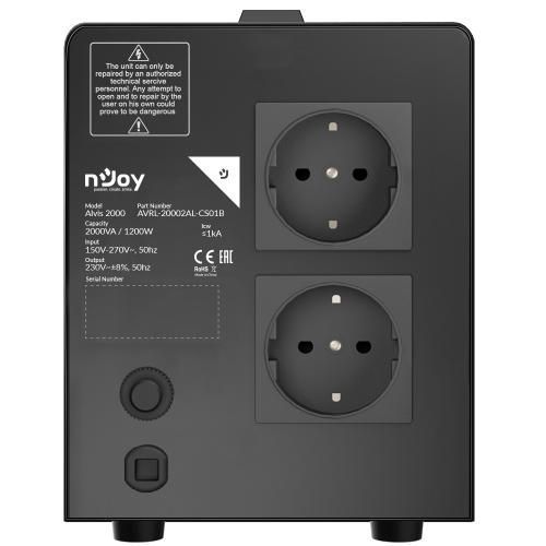 Стабілізатор nJoy Alvis 2000, Black, 2000 ВА / 1200 Вт 8757300 фото