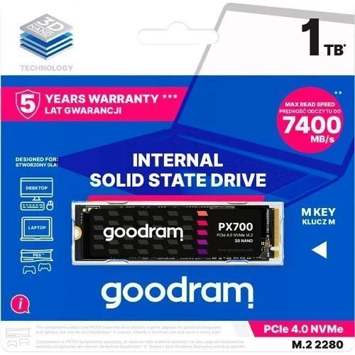 Твердотільний накопичувач SSD 1Tb, Goodram PX700, PCI-E 4.0 x4, M.2 (SSDPR-PX700-01T-80) 8372910 фото