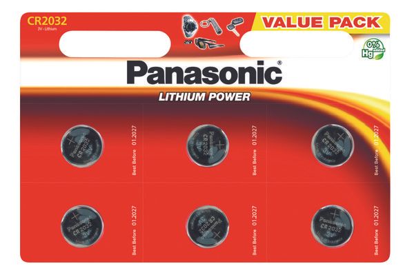 Батарейки CR2032, Panasonic, 6 шт, Blister (CR-2032EL/6B) 3751860 фото