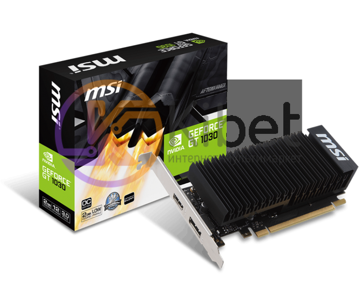 Видеокарта GeForce GT1030 OC, MSI, 2Gb DDR5, 64-bit, HDMI DP, 1518 6008MHz, Low 4415460 фото