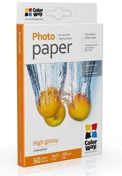 Фотобумага ColorWay, глянцевая, A6 (10х15), 200 г/м&sup2;, 50 л (PG2000504R) 2003640 фото