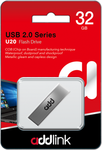 Флеш накопичувач USB 32Gb AddLink U20, Titanium, USB 2.0 (AD32GBU20T2) 7399170 фото
