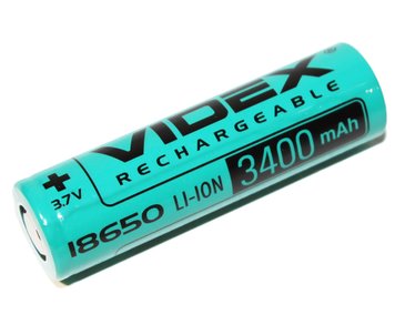 Акумулятор 18650, 3400 mAh, Videx, 1 шт, Li-ion, Bulk 4979010 фото