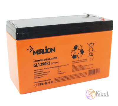 Батарея для ИБП 12В 9Ач Merlion, GL1290F2, ШхДхВ 65х150х95 5148330 фото