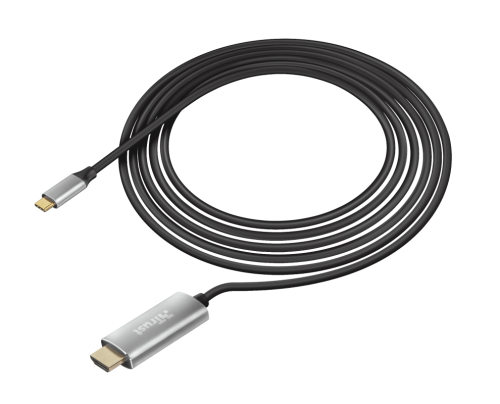 Кабель HDMI (M) - Type-C (M), 1.8 м, Black, Trust Calyx, 4K / 60 Гц (23332) 5776410 фото