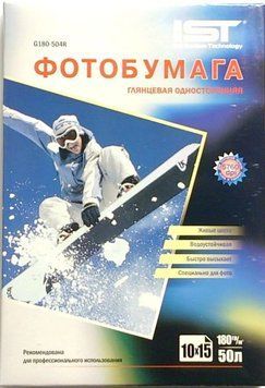 Фотобумага IST, глянцевая, A6 (10x15), 180 г/м&sup2;, 50 л (G180-504R) 1910220 фото