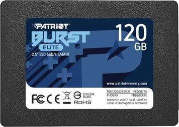 Твердотельный накопитель SSD 120Gb, Patriot Burst Elite, SATA3, 2.5" (PBE120GS25SSDR) 6507480 фото