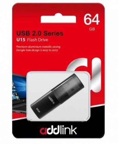 Флеш накопичувач USB 64Gb AddLink U15, Grey, USB 2.0 (AD64GBU15G2) 7399380 фото