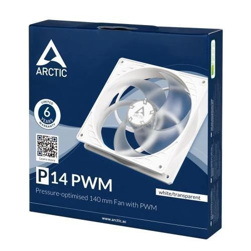 Вентилятор 140 мм, Arctic P14 PWM, White/Transparent (ACFAN00223A) 7525140 фото